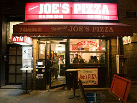 They have a few high chairs and bar tables for eating there but we took the pizzas to go. . Joes pizza nyc review